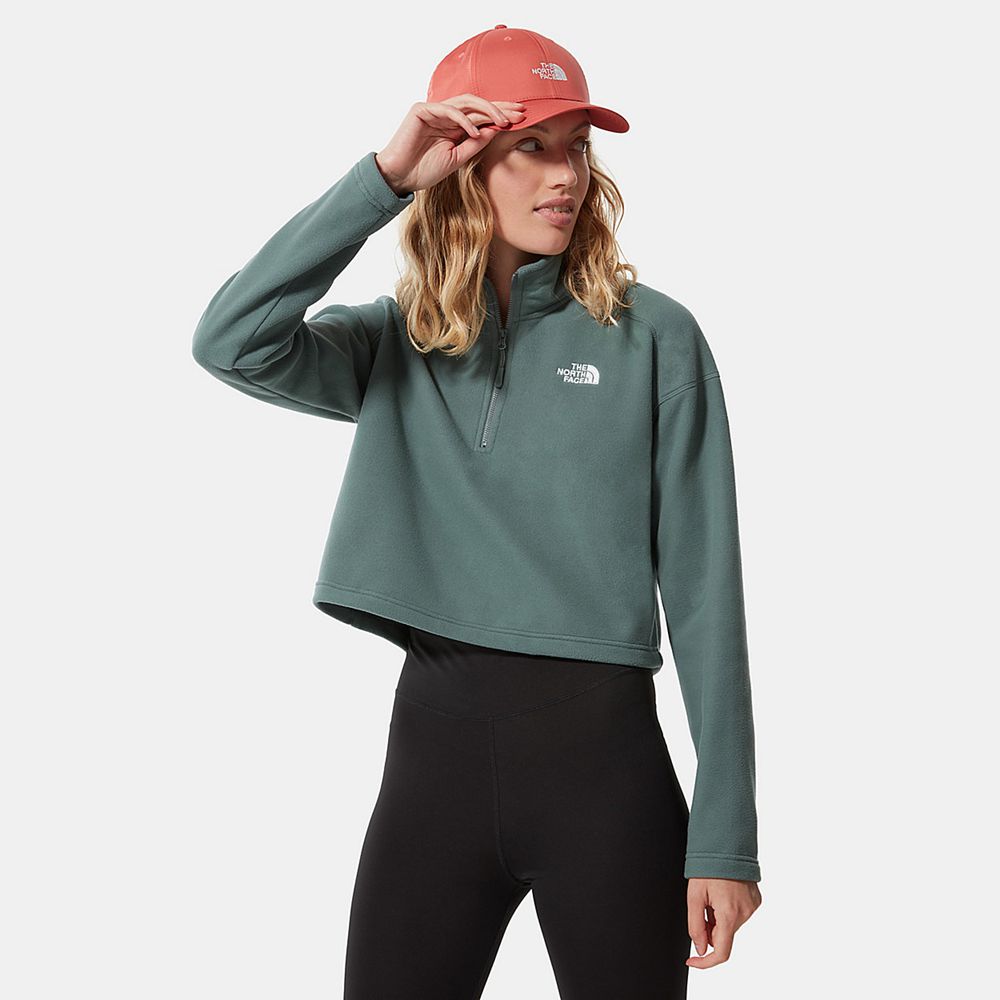 The North Face Fleece Womens Australia - The North Face Cropped Glacier Green (FAG-254138)